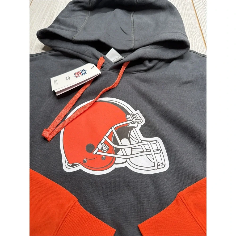 New Nike Cleveland Browns Mens Sideline Club NFL Hooded Sweatshirt Size 4XL